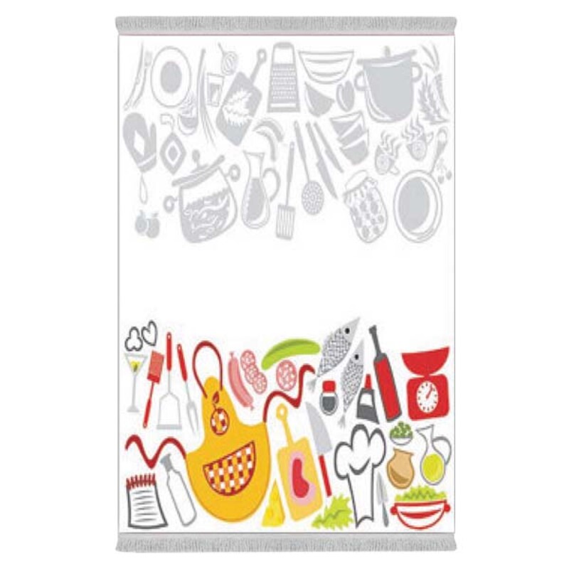 فرشینه دفه از جنس پارچه هازان ترک طرح آشپزخانه کد 23