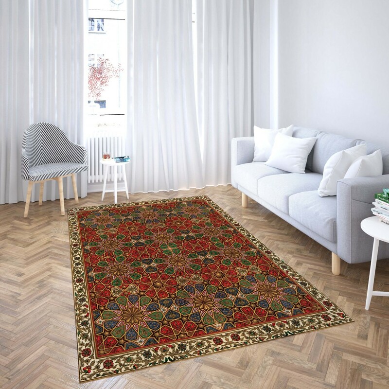 روفرشی کشدار طرح سنتی و مدرن مناسب هال و پذیرایی برند دفه کد TS 465