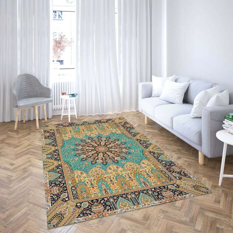 روفرشی کشدار طرح سنتی و مدرن مناسب هال و پذیرایی برند دفه کد TS 487