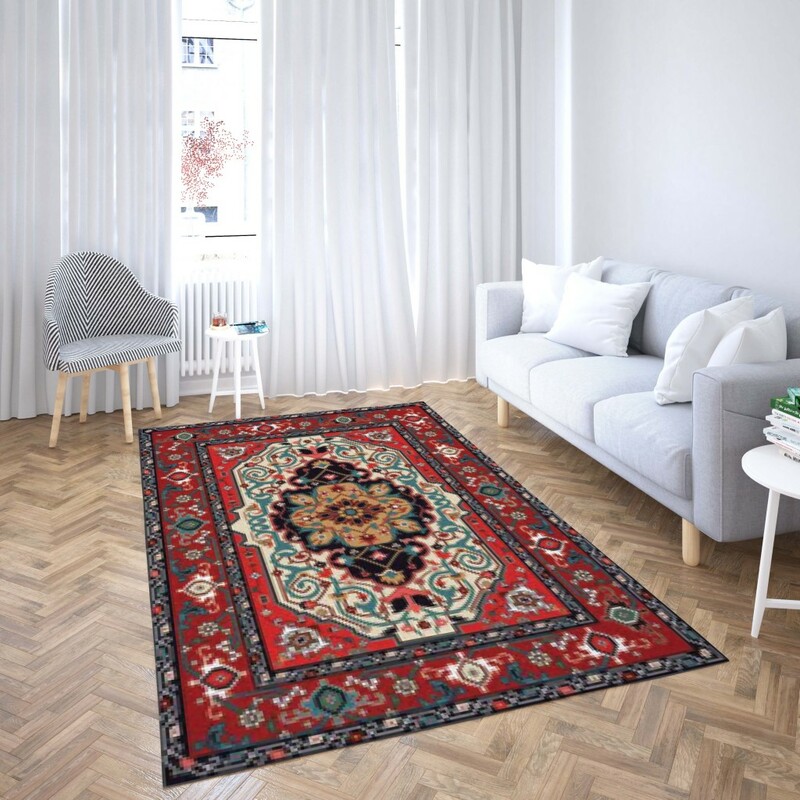 روفرشی کشدار طرح سنتی و مدرن مناسب هال و پذیرایی برند دفه کد TS 837