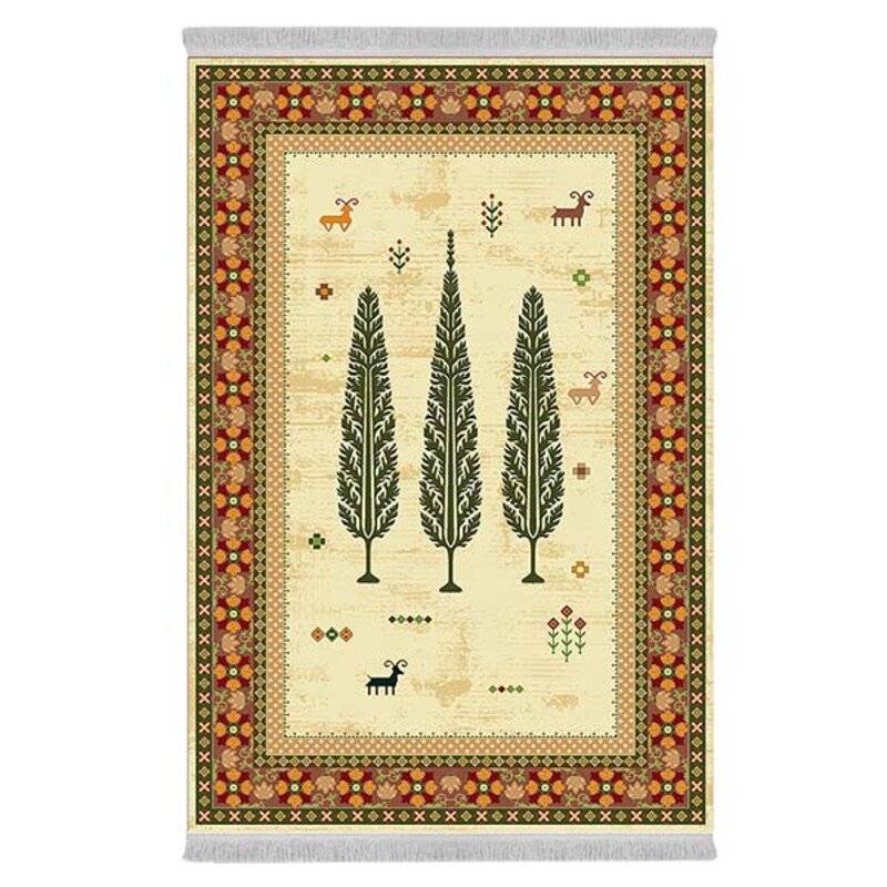 فرشینه دفه از جنس پارچه شانل ترک طرح فانتزی کد 9255