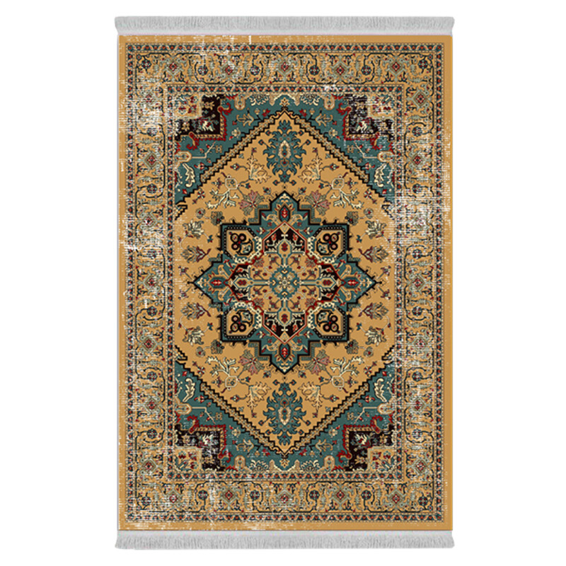 فرشینه از جنس پارچه هازان مخمل ترک طرح سنتی و مدرن برند دفه کد DAMG675