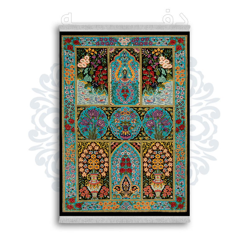*جدید* فرشینه از جنس پارچه شانل مخمل ترک طرح فانتزی برند دفه کد 525