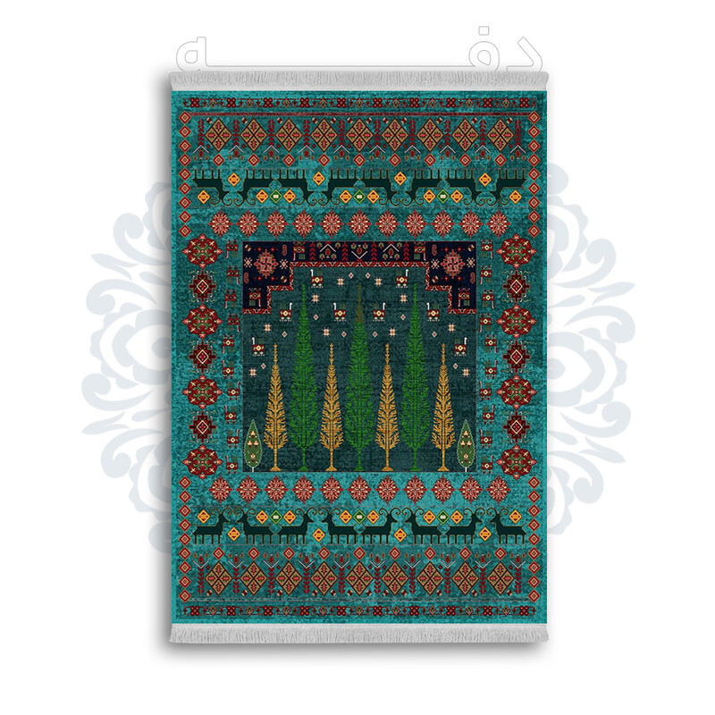 *جدید* فرشینه از جنس پارچه شانل مخمل ترک طرح فانتزی برند دفه کد 834