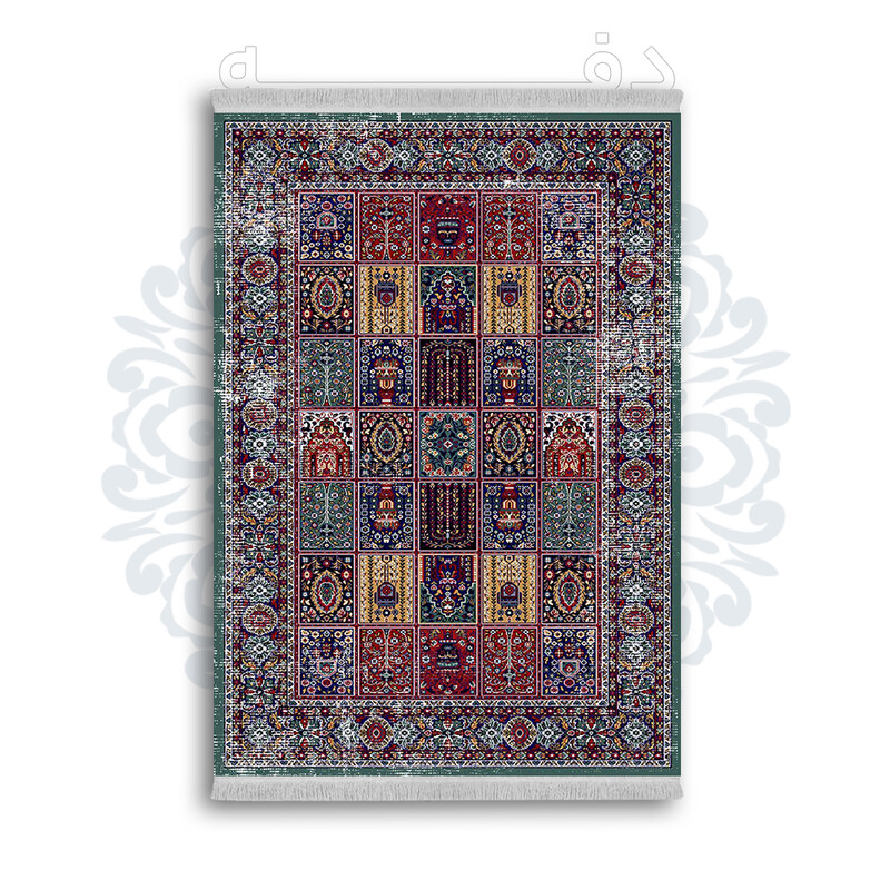 *جدید* فرشینه از جنس پارچه شانل مخمل ترک طرح فانتزی برند دفه کد 1256