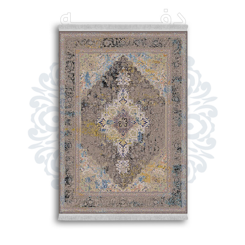 *جدید* فرشینه از جنس پارچه شانل مخمل ترک طرح فانتزی برند دفه کد 1455