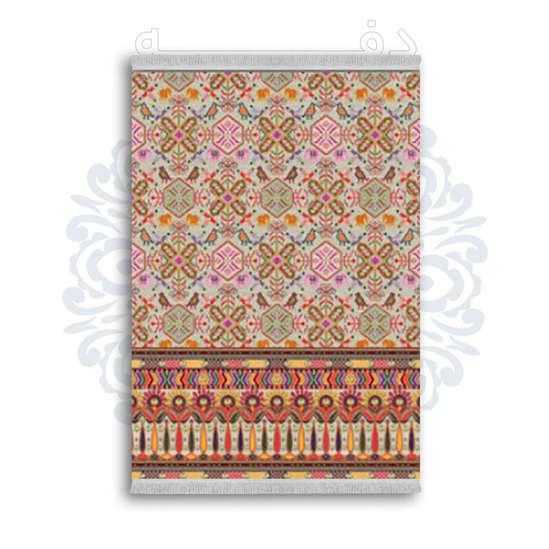 *جدید* فرشینه از جنس پارچه شانل مخمل ترک طرح فانتزی برند دفه کد 1638