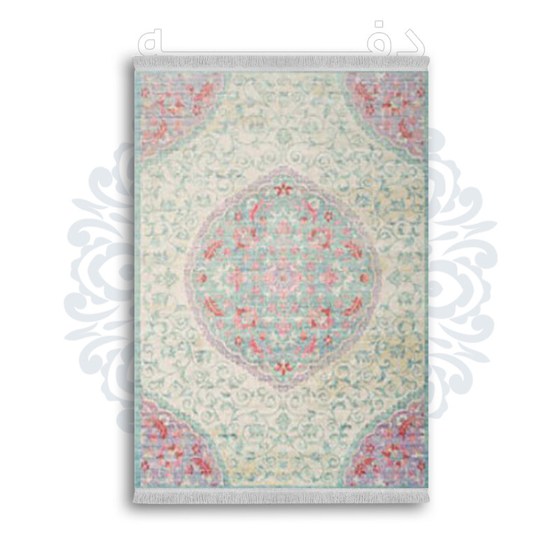 *جدید* فرشینه از جنس پارچه شانل مخمل ترک طرح فانتزی برند دفه کد 1875