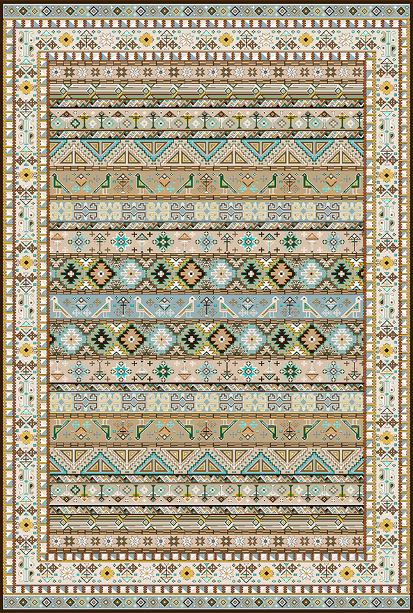 فرشینه و قالیچه طرح گلیم مناسب حال و پذیرایی برند دفه کد 1697