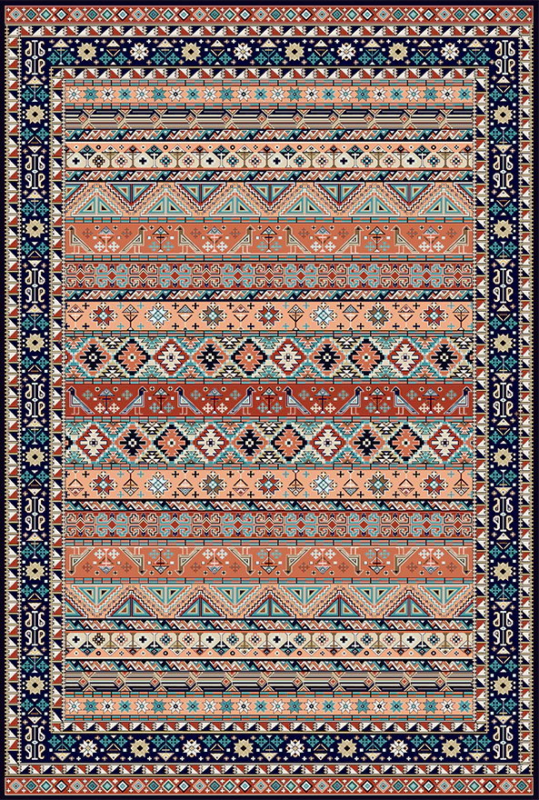 فرشینه و قالیچه طرح گلیم مناسب حال و پذیرایی برند دفه کد 1699