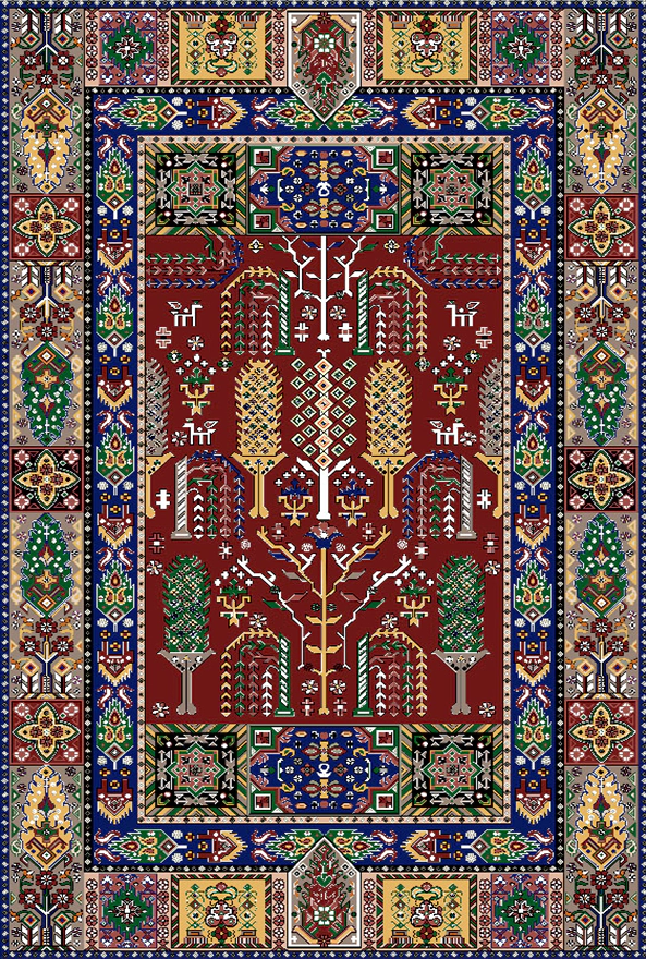 فرشینه و قالیچه طرح گلیم مناسب حال و پذیرایی برند دفه کد 1789