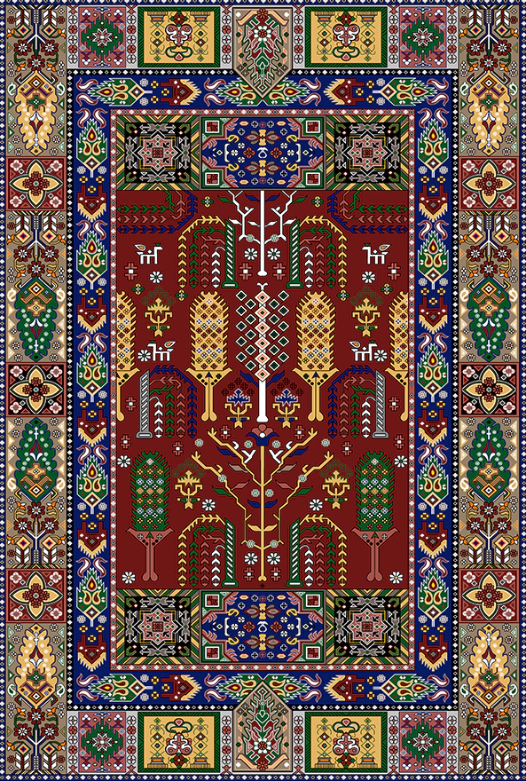 فرشینه و قالیچه طرح گلیم مناسب حال و پذیرایی برند دفه کد 1790