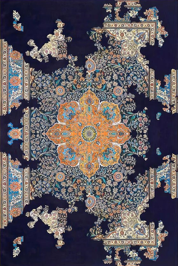 فرشینه و قالیچه مدرن مناسب حال و پذیرایی برند دفه کد DAL M715