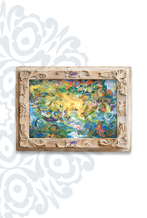 تابلو فرش ابریشم ماشینی برند دفه کد TEF 398