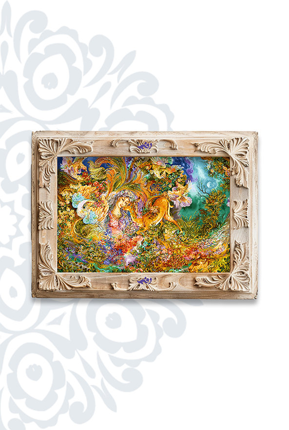 تابلو فرش ابریشم ماشینی برند دفه کد TEF 399