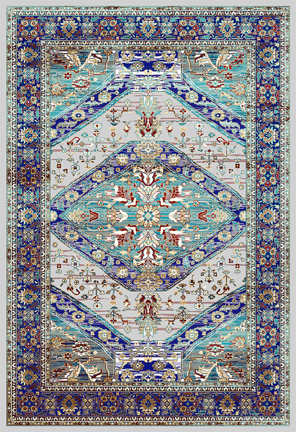 فرش ابریشم ماشینی مدرن و سنتی مناسب حال و پذیرایی برند دفه کد  ABRISHAM SM 516