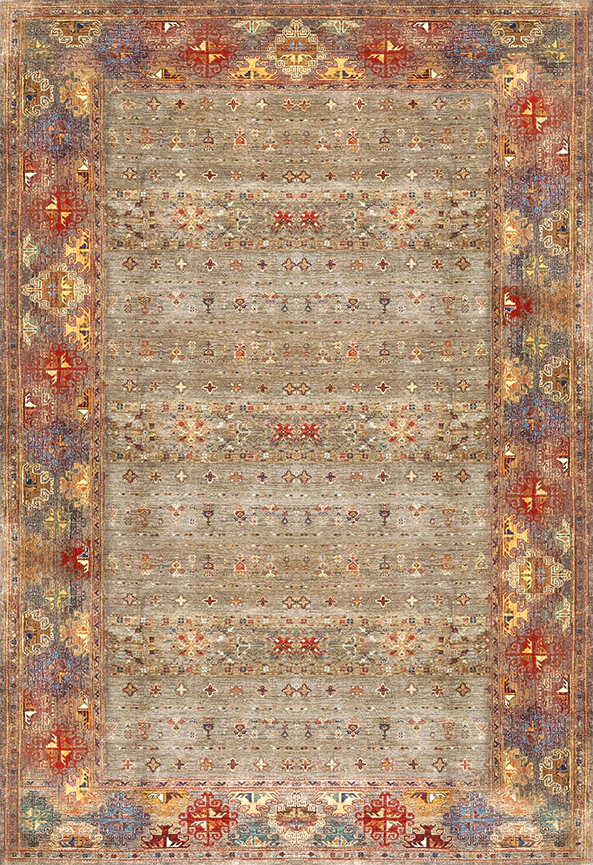 فرش ابریشم ماشینی مدرن و سنتی مناسب حال و پذیرایی برند دفه کد  ABRISHAM SM 524