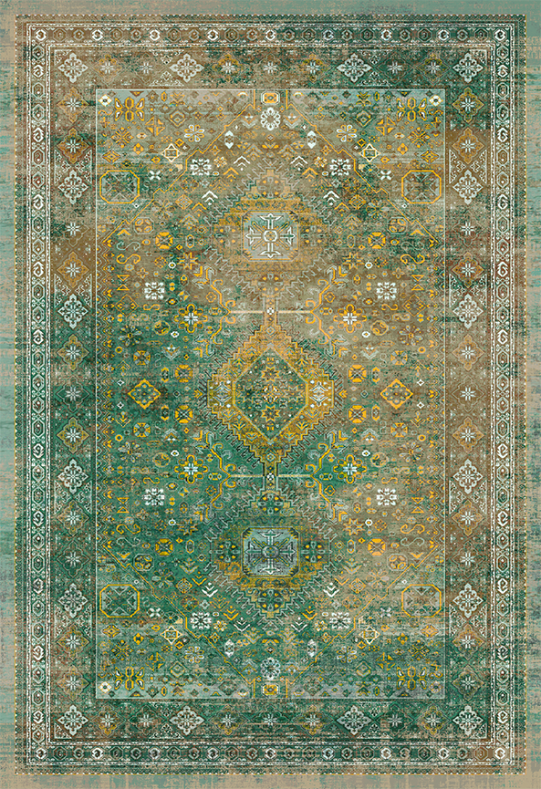 فرش ابریشم ماشینی مدرن و سنتی مناسب حال و پذیرایی برند دفه کد  ABRISHAM SM 531