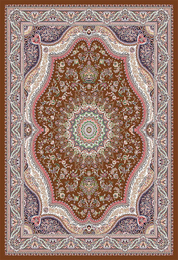 فرش ابریشم ماشینی مدرن و سنتی مناسب حال و پذیرایی برند دفه کد  ABRISHAM SM 534