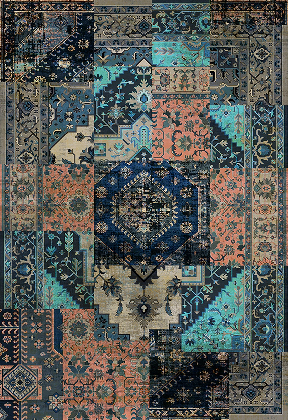 فرش ابریشم ماشینی مدرن و سنتی مناسب حال و پذیرایی برند دفه کد  ABRISHAM SM 537