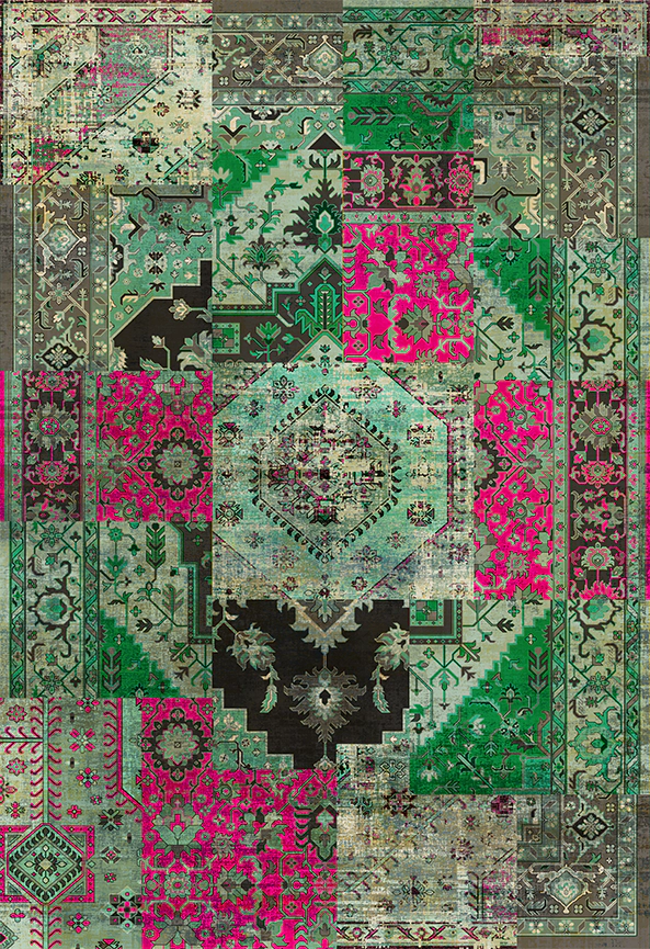 فرش ابریشم ماشینی مدرن و سنتی مناسب حال و پذیرایی برند دفه کد  ABRISHAM SM 538