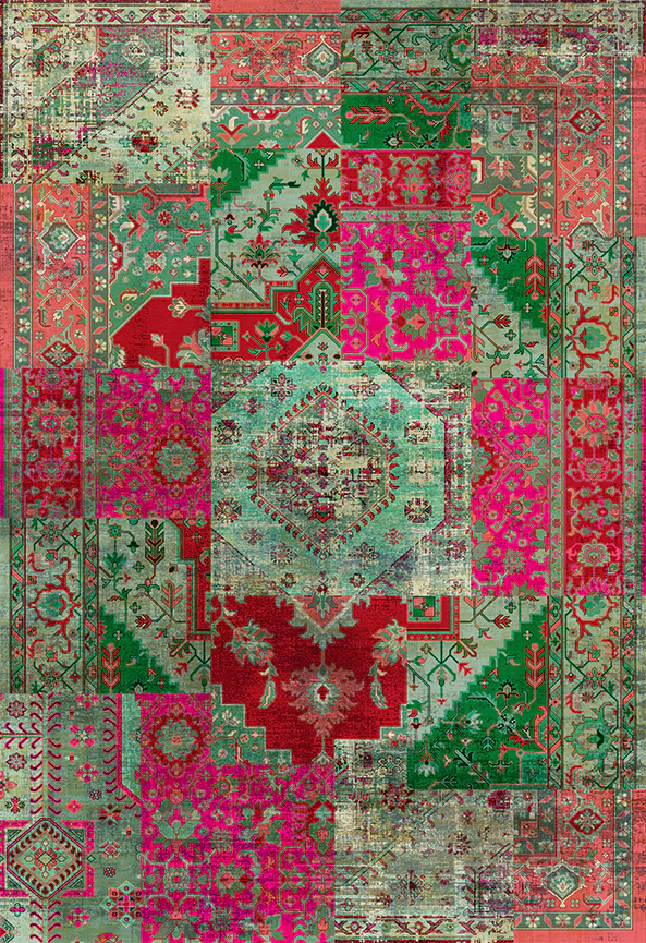 فرش ابریشم ماشینی مدرن و سنتی مناسب حال و پذیرایی برند دفه کد  ABRISHAM SM 540