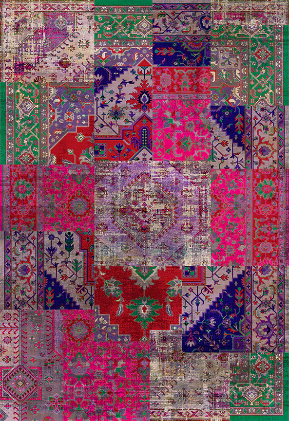 فرش ابریشم ماشینی مدرن و سنتی مناسب حال و پذیرایی برند دفه کد  ABRISHAM SM 541