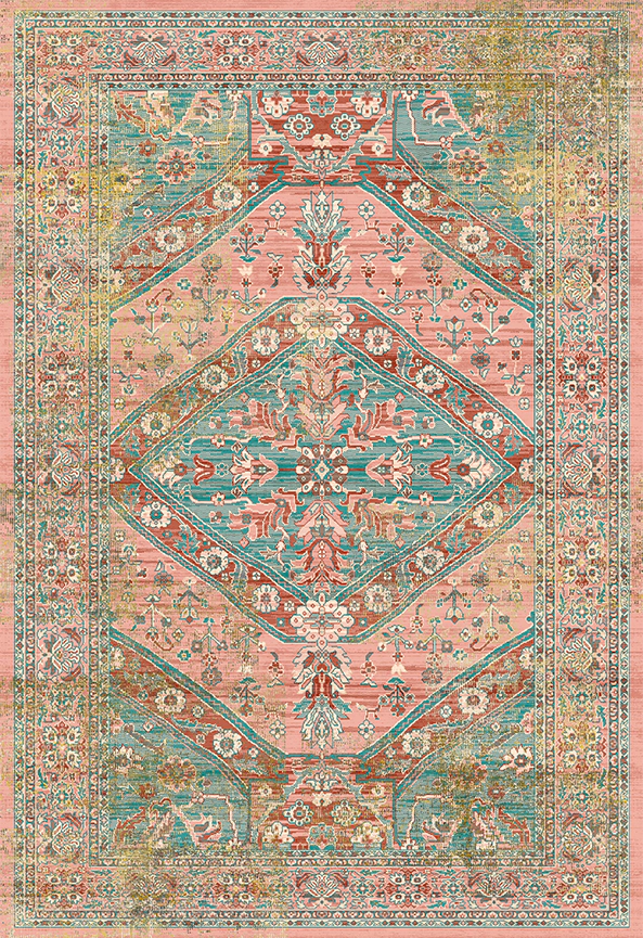 فرش ابریشم ماشینی مدرن و سنتی مناسب حال و پذیرایی برند دفه کد  ABRISHAM SM 543