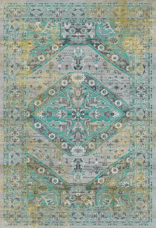 فرش ابریشم ماشینی مدرن و سنتی مناسب حال و پذیرایی برند دفه کد  ABRISHAM SM 544