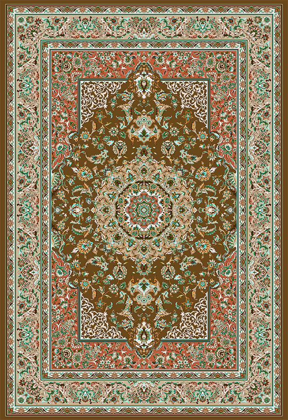 فرش ابریشم ماشینی مدرن و سنتی مناسب حال و پذیرایی برند دفه کد  ABRISHAM SM 548