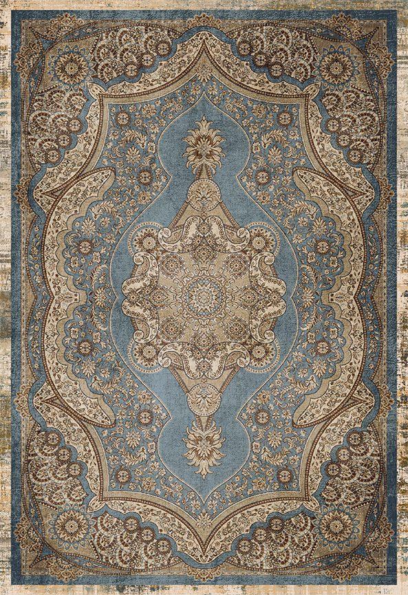 فرش ابریشم ماشینی مدرن و سنتی مناسب حال و پذیرایی برند دفه کد  ABRISHAM SM 552