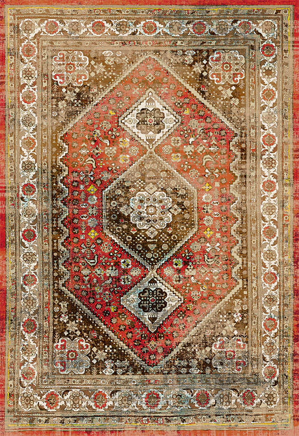 فرش ابریشم ماشینی مدرن و سنتی مناسب حال و پذیرایی برند دفه کد  ABRISHAM SM 560