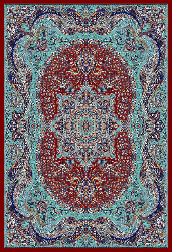 فرش ابریشم ماشینی مدرن و سنتی مناسب حال و پذیرایی برند دفه کد  ABRISHAM SM 564