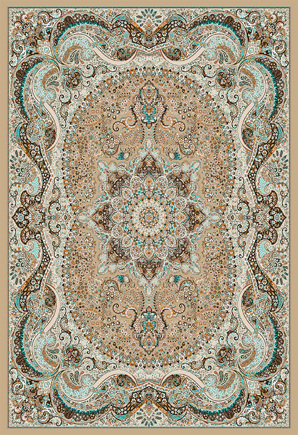 فرش ابریشم ماشینی مدرن و سنتی مناسب حال و پذیرایی برند دفه کد  ABRISHAM SM 565