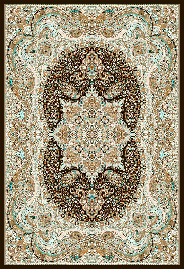 فرش ابریشم ماشینی مدرن و سنتی مناسب حال و پذیرایی برند دفه کد  ABRISHAM SM 566