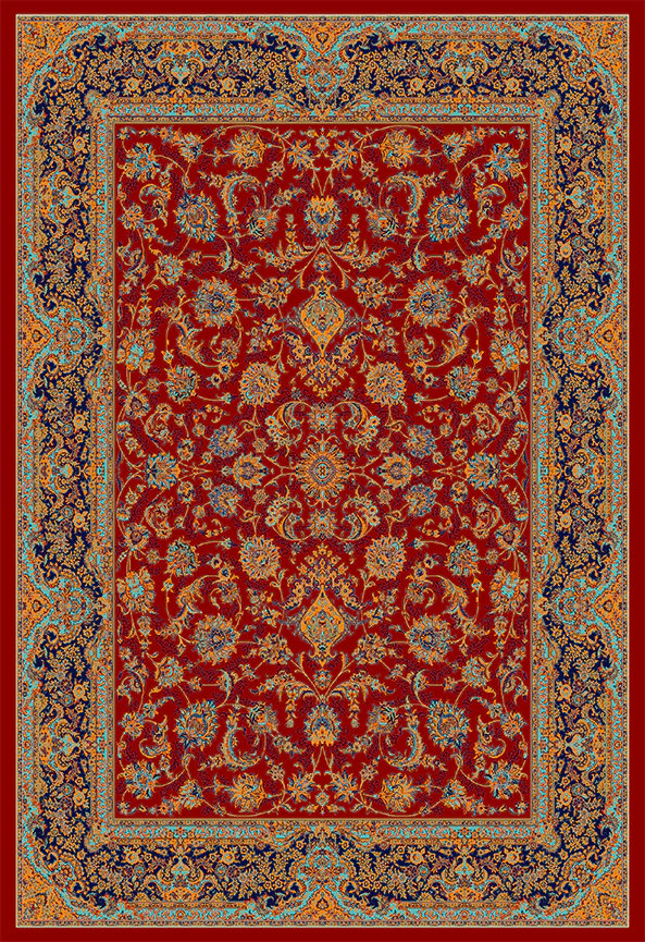 فرش ابریشم ماشینی مدرن و سنتی مناسب حال و پذیرایی برند دفه کد  ABRISHAM SM 567