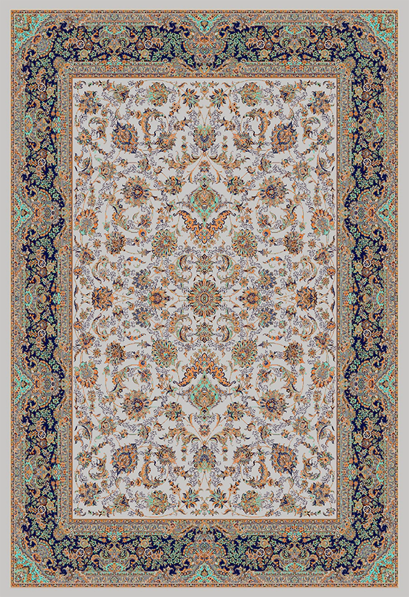 فرش ابریشم ماشینی مدرن و سنتی مناسب حال و پذیرایی برند دفه کد  ABRISHAM SM 568