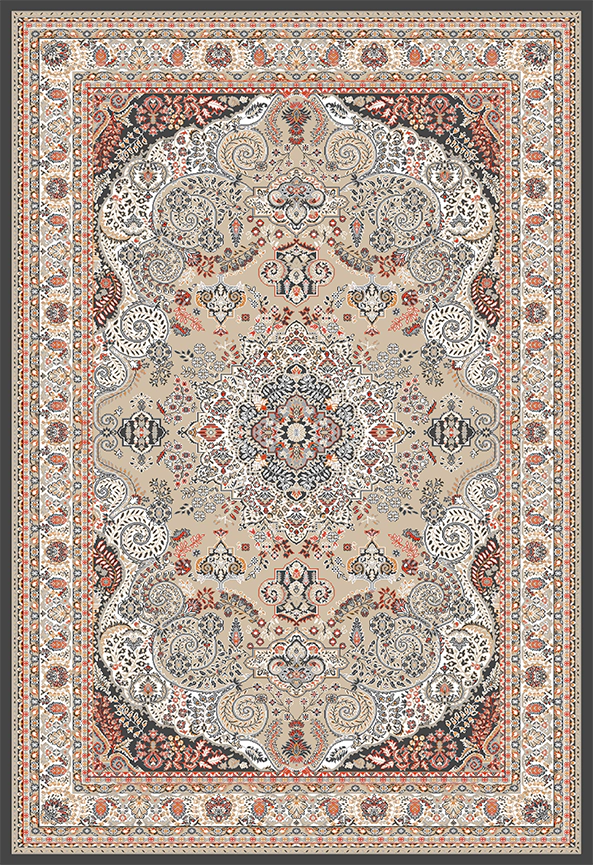 فرش ابریشم ماشینی مدرن و سنتی مناسب حال و پذیرایی برند دفه کد  ABRISHAM SM 569