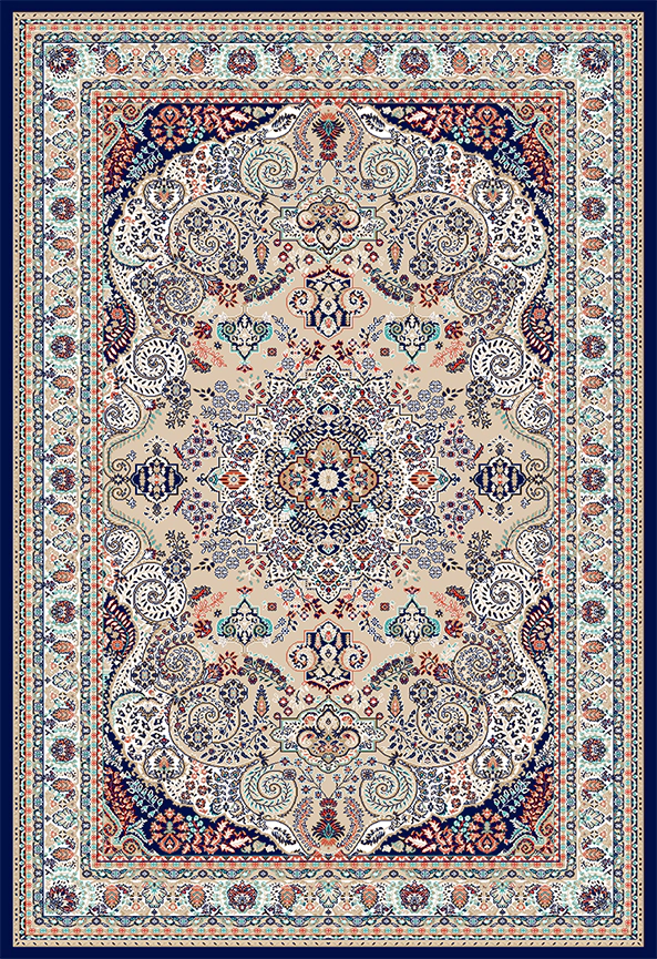 فرش ابریشم ماشینی مدرن و سنتی مناسب حال و پذیرایی برند دفه کد  ABRISHAM SM 570