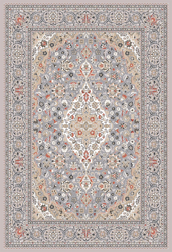 فرش ابریشم ماشینی مدرن و سنتی مناسب حال و پذیرایی برند دفه کد  ABRISHAM SM 572