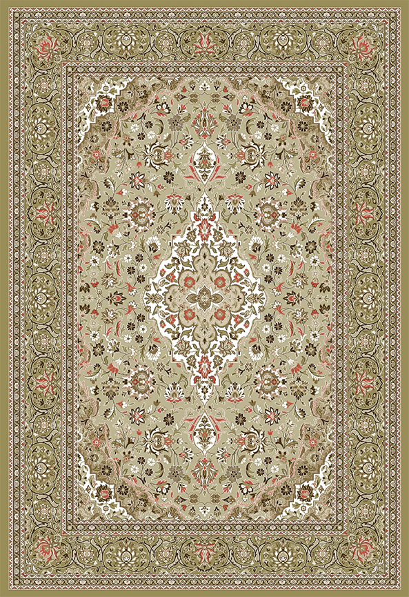 فرش ابریشم ماشینی مدرن و سنتی مناسب حال و پذیرایی برند دفه کد  ABRISHAM SM 573