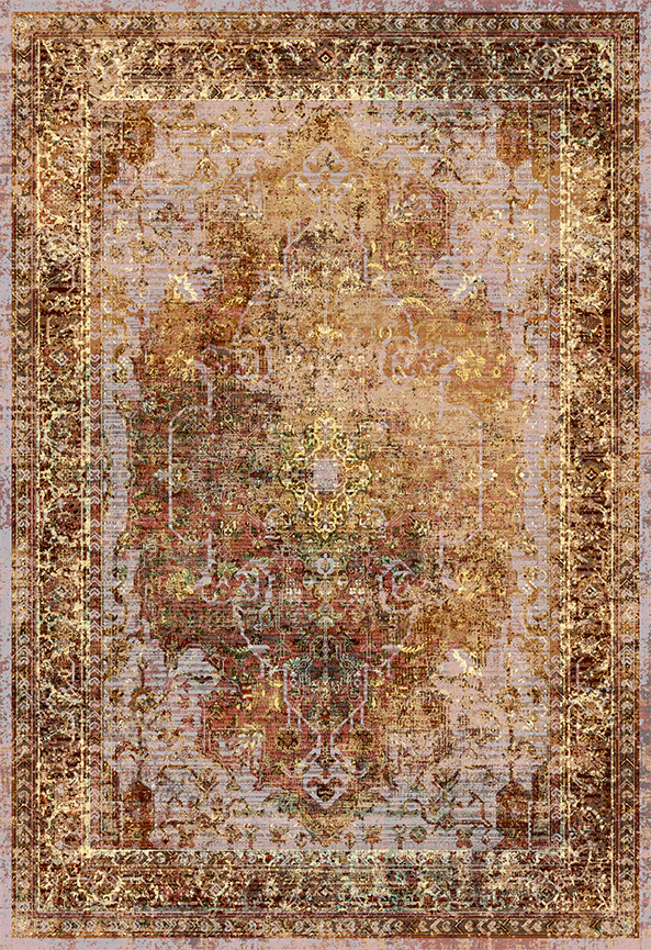 فرش ابریشم ماشینی مدرن و سنتی مناسب حال و پذیرایی برند دفه کد  ABRISHAM SM 586