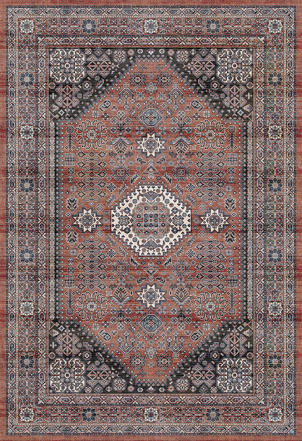 فرش ابریشم ماشینی مدرن و سنتی مناسب حال و پذیرایی برند دفه کد  ABRISHAM SM 587