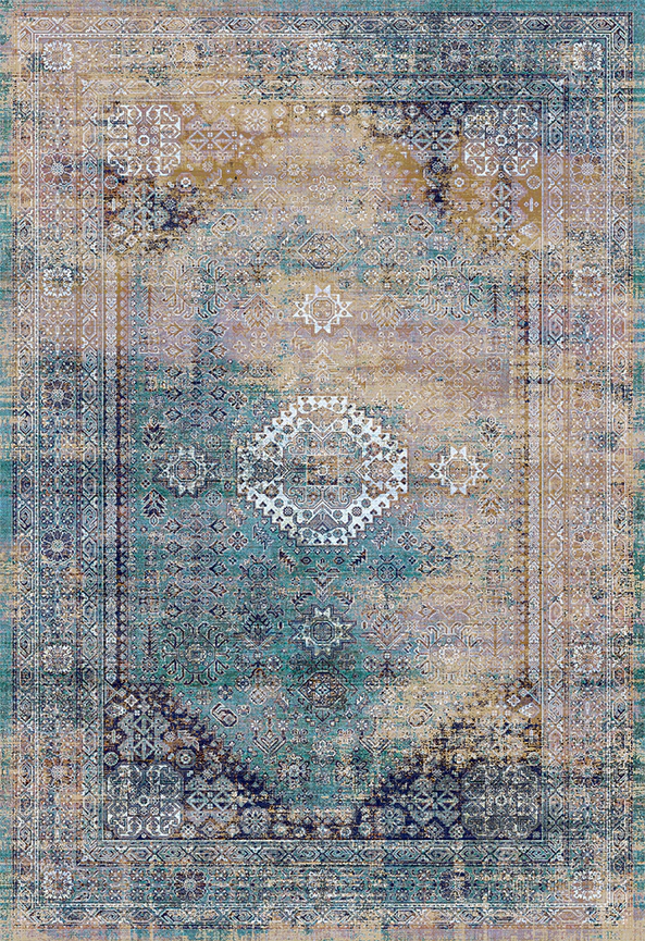 فرش ابریشم ماشینی مدرن و سنتی مناسب حال و پذیرایی برند دفه کد  ABRISHAM SM 589