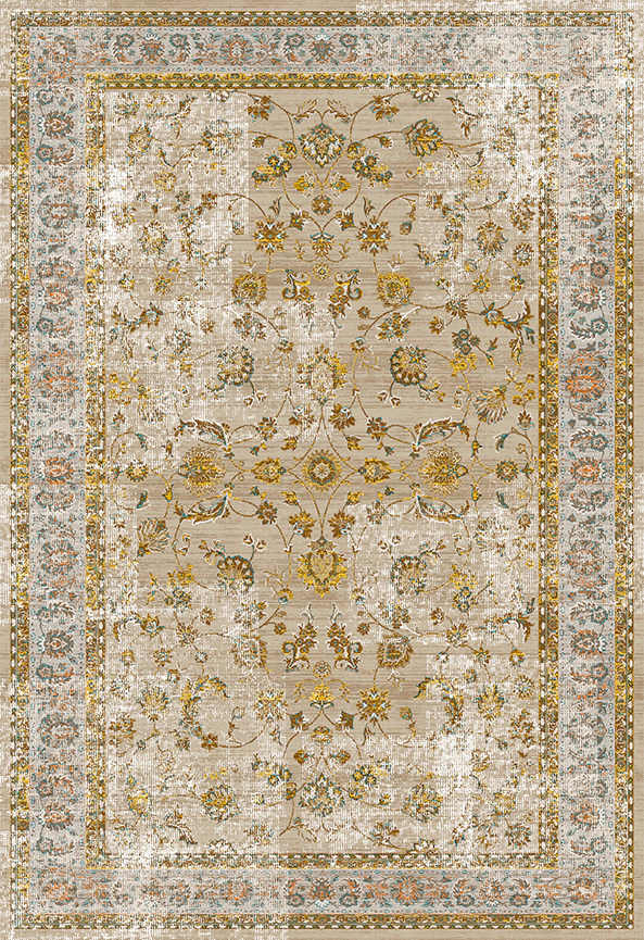 فرش ابریشم ماشینی مدرن و سنتی مناسب حال و پذیرایی برند دفه کد  ABRISHAM SM 592