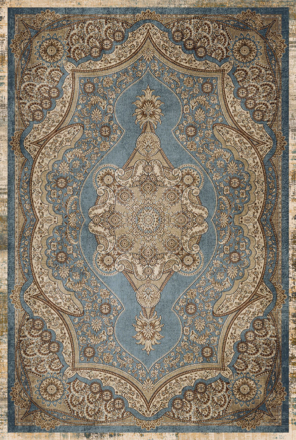 فرش ابریشم ماشینی مدرن و سنتی مناسب حال و پذیرایی برند دفه کد  ABRISHAM SM 607