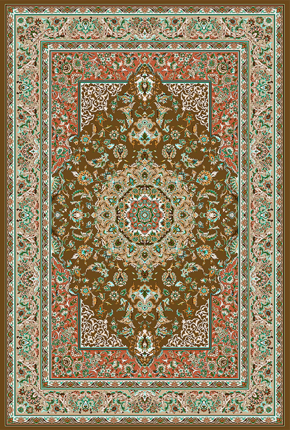 فرش ابریشم ماشینی مدرن و سنتی مناسب حال و پذیرایی برند دفه کد  ABRISHAM SM 611