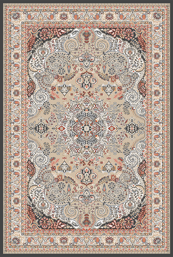 فرش ابریشم ماشینی مدرن و سنتی مناسب حال و پذیرایی برند دفه کد  ABRISHAM SM 619