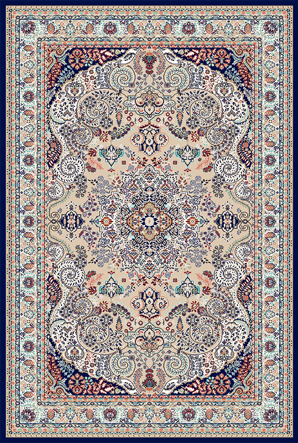 فرش ابریشم ماشینی مدرن و سنتی مناسب حال و پذیرایی برند دفه کد  ABRISHAM SM 620