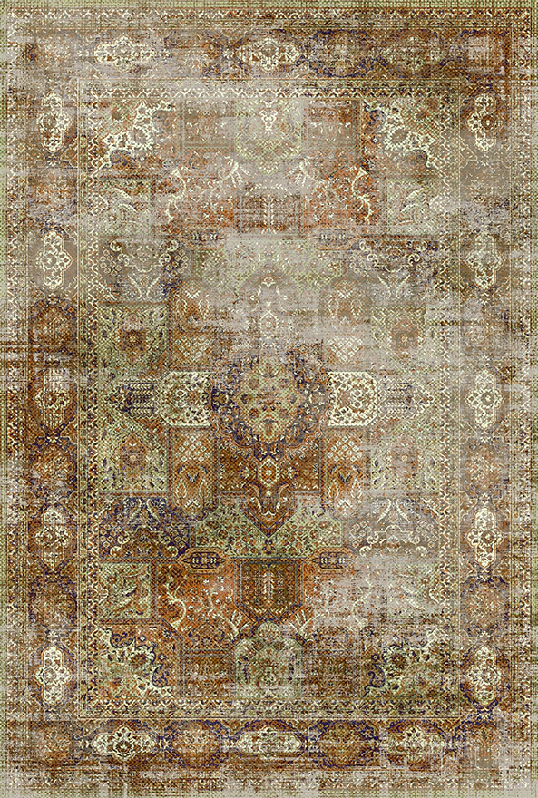فرش ابریشم ماشینی مدرن و سنتی مناسب حال و پذیرایی برند دفه کد  ABRISHAM SM 624